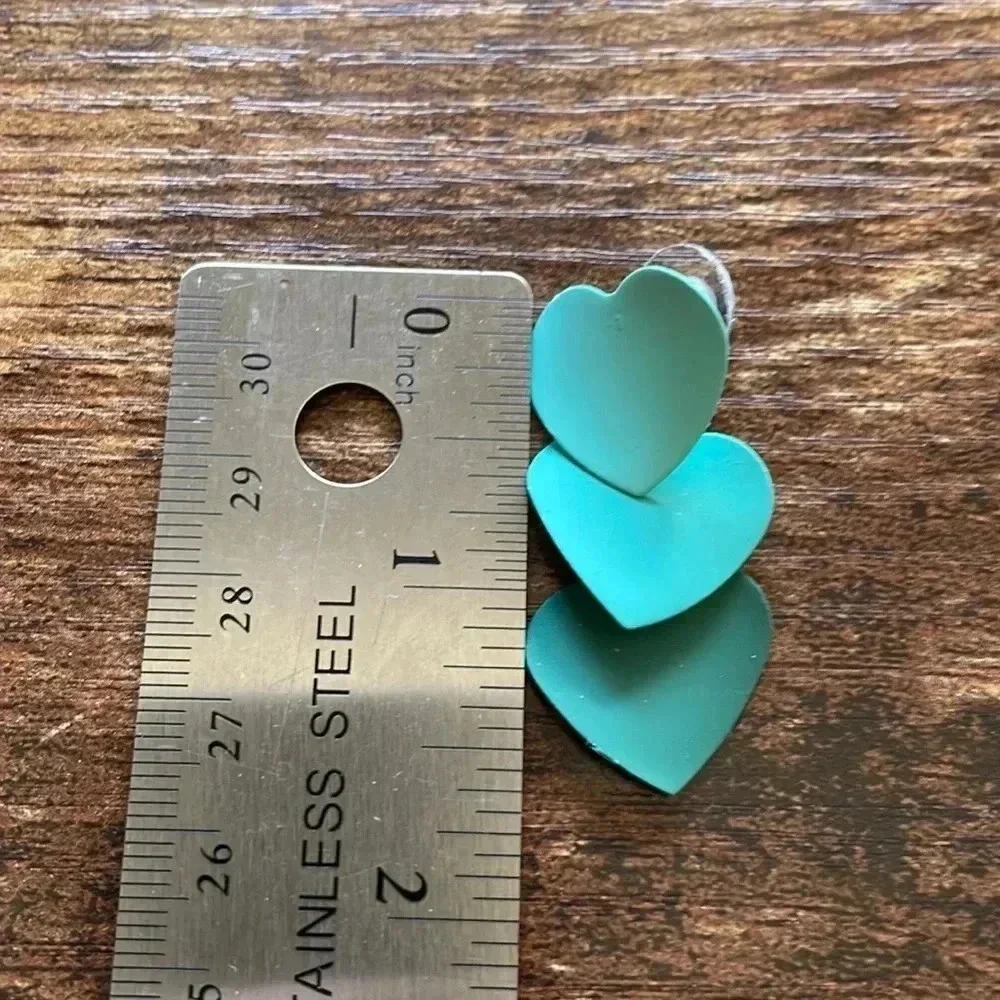 ❤️ NEW 2/$20 or 3/$25 Statement Green Heart Metal Geometric Dangle Earrings